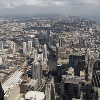 Willis Tower - View from the 103rd floor. Notice the Chicago river and if you look closely the curvature of the earth. - Landmarks & Historical Buildings Near Me - Chicago, Illinois