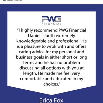 PWG Financial - Another positive review on Facebook! - Financial Advising Near Me - Brooklyn, New York PWG Financial - Another positive review on Facebook! - Financial Advising Near Me - Brooklyn, New York