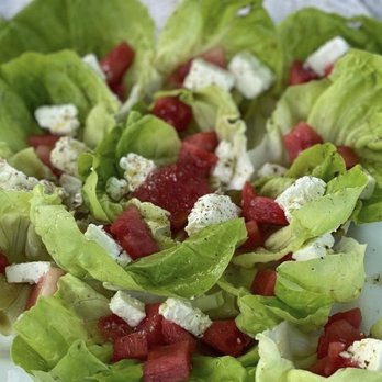 No Worries Private Chefs - Salted Watermelon salad with Feta - Caterers Near Me No Worries Private Chefs - Salted Watermelon salad with Feta - Caterers Near Me