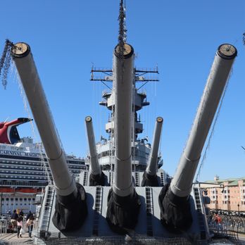 USS Wisconsin BB-64 - Forward 16"/50 Mk 7 Gun Turrets - Historical Tours Near Me - Norfolk, Virginia USS Wisconsin BB-64 - Forward 16"/50 Mk 7 Gun Turrets - Historical Tours Near Me - Norfolk, Virginia