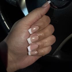 Hot Nails - White french acrylic full set