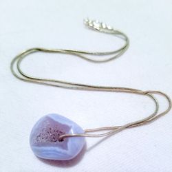 Love Light & Energy - Blue lace agate with a sparkling geode center. I get so many compliments on this!