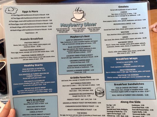 Menu photo 1 Mayberry Diner Sylvania, OH