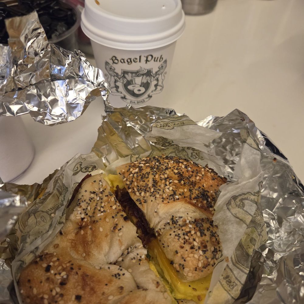 Bagel Pub - ABC Special Avocado Bacon Cheddar on scrambled eggs - Sandwiches Near Me - New York, New York Bagel Pub - ABC Special Avocado Bacon Cheddar on scrambled eggs - Sandwiches Near Me - New York, New York