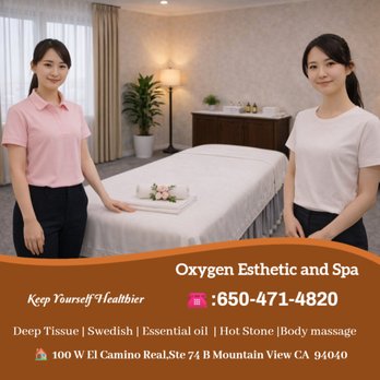 Oxygen Esthetic + Spa - Swedish Massage is a type of massage therapy that uses long, smooth strokes to help relax the body... - Massage Near Me - Mountain View, California Oxygen Esthetic + Spa - Swedish Massage is a type of massage therapy that uses long, smooth strokes to help relax the body... - Massage Near Me - Mountain View, California