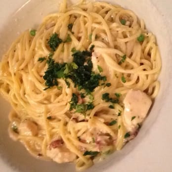 Basil Pasta Bar - I got the spaghetti carbonara with chicken it was good! For what it was worth and you can add toppings for no extra charge - Italian Near Me - Vancouver, British Columbia