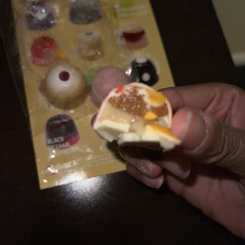 Ô Bon Chocolatier - Bon bon- Peach oolong, inside - Chocolatiers & Shops Near Me - Orlando, Florida
