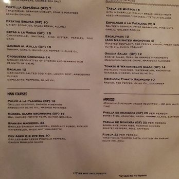 GAUDIr - El menú - Tapas/Small Plates Near Me - New York, New York