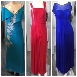 Some of the gowns offered at Isabella's Boutique.