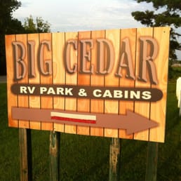 Big Cedar sign Big Cedar sign