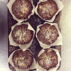 Art Gallery Food + Wine - Delish! Straight out the oven, steaming hot banana, cinnamon and walnut muffins!