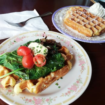 The Waffle Window - Farm Fusion Waffle with Plain Waffle (free with Yelp check in!) - Breakfast & Brunch Near Me - Portland, Oregon The Waffle Window - Farm Fusion Waffle with Plain Waffle (free with Yelp check in!) - Breakfast & Brunch Near Me - Portland, Oregon