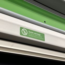 Cardiff Central Railway Station - Quiet carriage sign