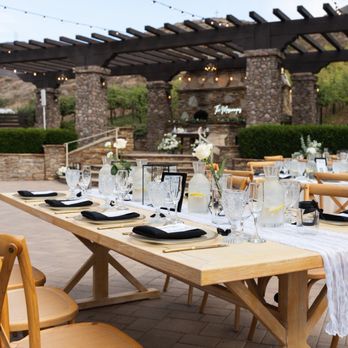 Casi Cielo Vineyards - Tables, chairs, silverware, charger plates, glassware provided in rental. Various options available at additional costs - Wedding Planning Near Me - Camarillo, California Casi Cielo Vineyards - Tables, chairs, silverware, charger plates, glassware provided in rental. Various options available at additional costs - Wedding Planning Near Me - Camarillo, California