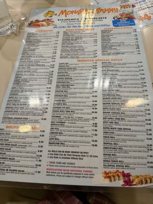Menu photo 1 Monster Sushi Morristown, NJ Menu photo 1 Monster Sushi Morristown, NJ