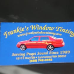 Frank's Window Tinting - Ironically the car on the business card has no tinted windows. Lol!