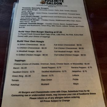 Yosemite Saloon - Menu 2026 - Bars Near Me - Wilkes-Barre, Pennsylvania Yosemite Saloon - Menu 2026 - Bars Near Me - Wilkes-Barre, Pennsylvania