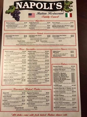 Menu photo 2 Napolis Italian Restaurant Tahlequah, OK