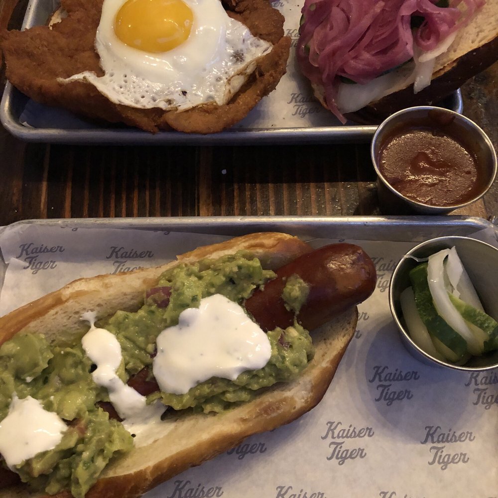 Kaiser Tiger - Schnitzel sandwich and Happy gaucho sausage! - New American Near Me - Chicago, Illinois Kaiser Tiger - Schnitzel sandwich and Happy gaucho sausage! - New American Near Me - Chicago, Illinois