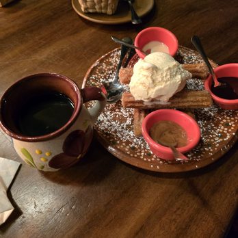 Los Amores de Julia - Churros with vanilla ice cream. Caramel, chocolate,  and lechera! Perfect! - Mexican Near Me - Hesperia, California