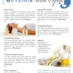 Juvenus Med Spa Menu