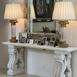 Cast Stone International - A fabulous console table used indoors to hold all your favorite home decor from lamps, to family pictures!