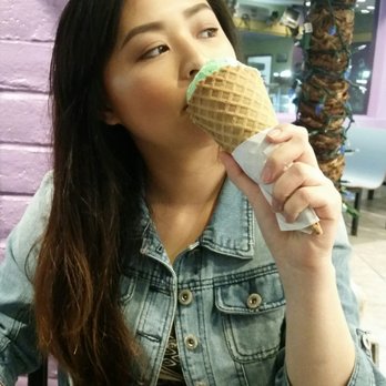 Ferrell’s Donuts - Angie enjoying her mint ice cream - Donuts Near Me - Santa Cruz, California Ferrell’s Donuts - Angie enjoying her mint ice cream - Donuts Near Me - Santa Cruz, California