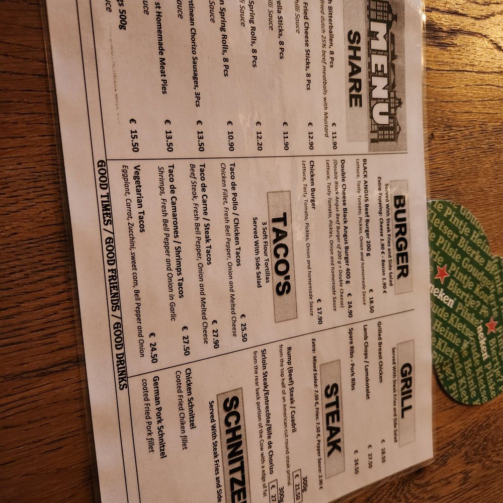 Food menu Food menu