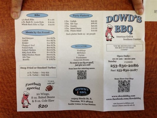 Menu photo 2 Dowd's BBQ Tacoma, WA