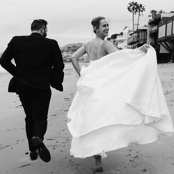Bridal & Bridle Wedding Tailor - Running towards the beginning of happiness! Congratulations Bride Ashton & Hunter!