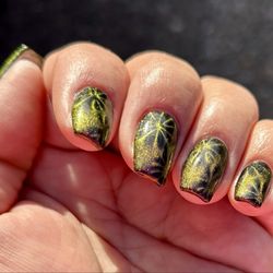 T NAIL SPA - Cat eye flowers pattern in the sun.