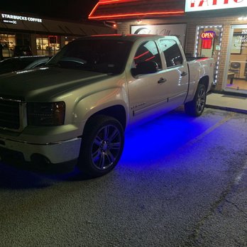 BRASS CUSTOMS - Smoked out headlights and taillights along with blue undercarriage lighting - Car Stereo Installation Near Me - Killeen, Texas BRASS CUSTOMS - Smoked out headlights and taillights along with blue undercarriage lighting - Car Stereo Installation Near Me - Killeen, Texas