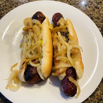 Jim's Original - Deep-fried polish (left) and all beef polish (right) - Hot Dogs Near Me - Chicago, Illinois
