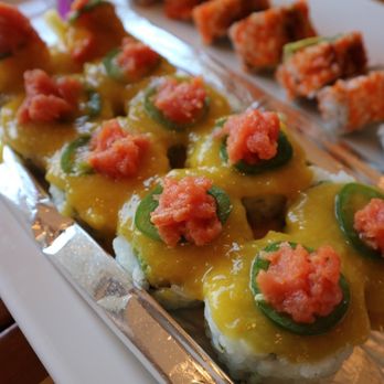 KaMe Sushi - a long platter of sushi - Sushi Bars Near Me - Lodi, New Jersey KaMe Sushi - a long platter of sushi - Sushi Bars Near Me - Lodi, New Jersey