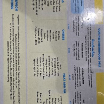 Our Neighborhood Deli - Menu 3 of 4 - Delis Near Me - Gaithersburg, Maryland