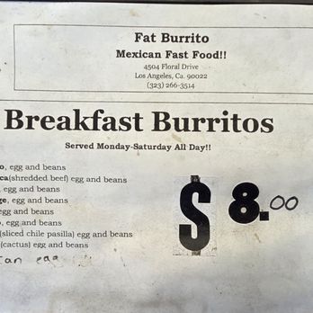 Fat Burrito - I'm here for the breakfast! - Mexican Near Me - Los Angeles, California Fat Burrito - I'm here for the breakfast! - Mexican Near Me - Los Angeles, California