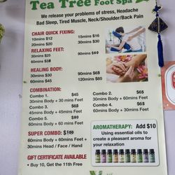 Tea Tree Foot Spa - Prices