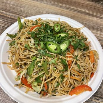 Honest Indian Vegetarian - Veg. Noodles w/Manchurian - made spicy - Vegetarian Near Me - Morrisville, North Carolina Honest Indian Vegetarian - Veg. Noodles w/Manchurian - made spicy - Vegetarian Near Me - Morrisville, North Carolina