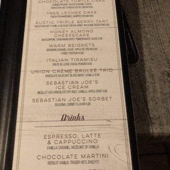 Union Rooftop - Desert menu - New American Near Me - Minneapolis, Minnesota