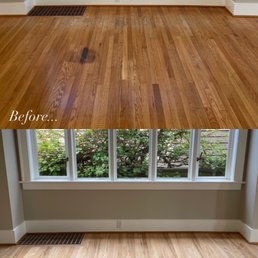 Refinished antique red oak in water based finish