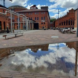 Spårvägsmuseet - Looking across the square to the entrance