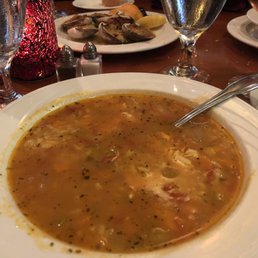 Armando 's Tuscan Clams stuffed with crabmeat (top), and chicken and rice soup special (bottom) Armando 's Tuscan Clams stuffed with crabmeat (top), and chicken and rice soup special (bottom)