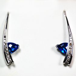 Thornebrook Gallery - Stunning Earrings by Frank Reubel with Kashmir Blue Topaz and white Sapphires in Sterling Silver.