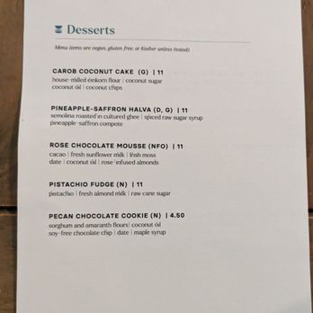 Divya's Kitchen - Dessert menu - Vegan Near Me - New York, New York