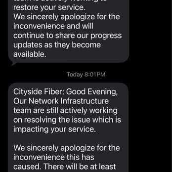 Cityside Fiber - Been out since around 11:00 AM. - Internet Service Providers Near Me - Irvine, California Cityside Fiber - Been out since around 11:00 AM. - Internet Service Providers Near Me - Irvine, California