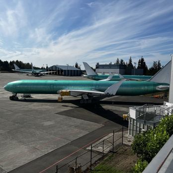 Boeing Future of Flight - The gel coated triple seven waiting to be delivered once it passes inspection - Tours Near Me - Mukilteo, Washington