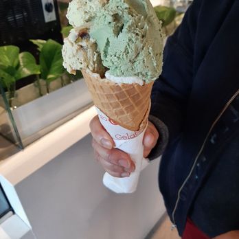 Gelataio - Honey Lavender, Pistachio, Matcha Gelato In A Waffle Cone - Gelato Near Me - San Carlos, California Gelataio - Honey Lavender, Pistachio, Matcha Gelato In A Waffle Cone - Gelato Near Me - San Carlos, California