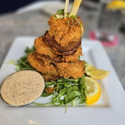 Polaris Grill - Fried shrimp and green tomatoes