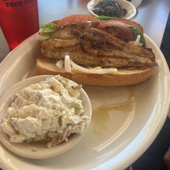 Pirate's Bar and Grill - Potato salad and Fish - American Near Me - Dauphin Island, Alabama