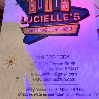 Edith Lucielle's Bait Shack & Wing Depot - American Near Me - Cedar Rapids, Iowa